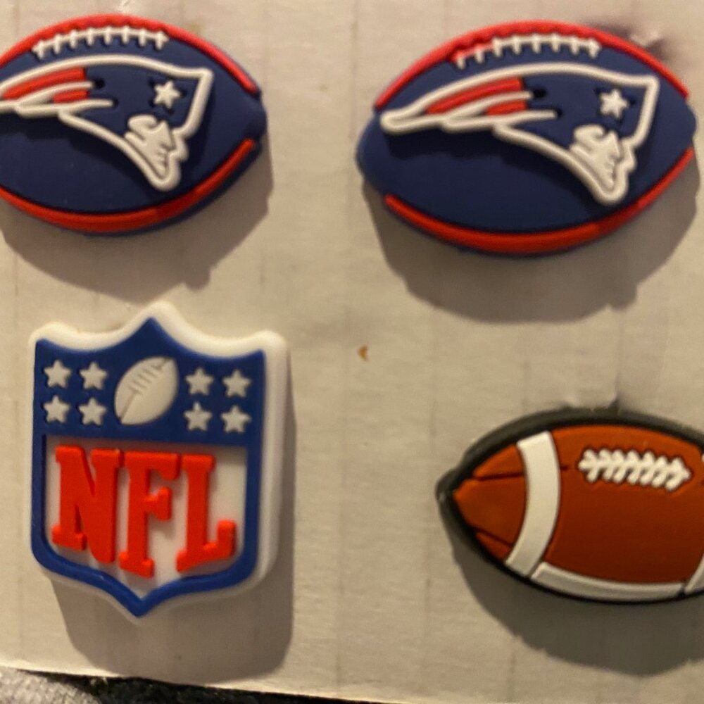 NEW ENGLAND PATRIOTS NFL SET OF 4 SHOE CHARMS FOR CROCS